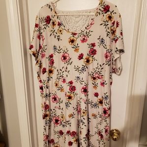 Floral Dress with Crochet Detailing